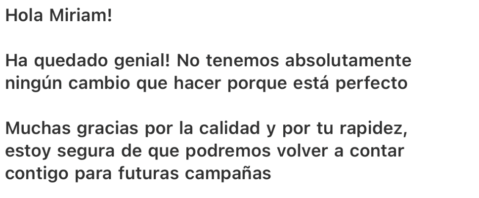 Testimonio positivo de colaboración con Miriam González